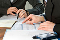 Professional receiving quality tax consulting.